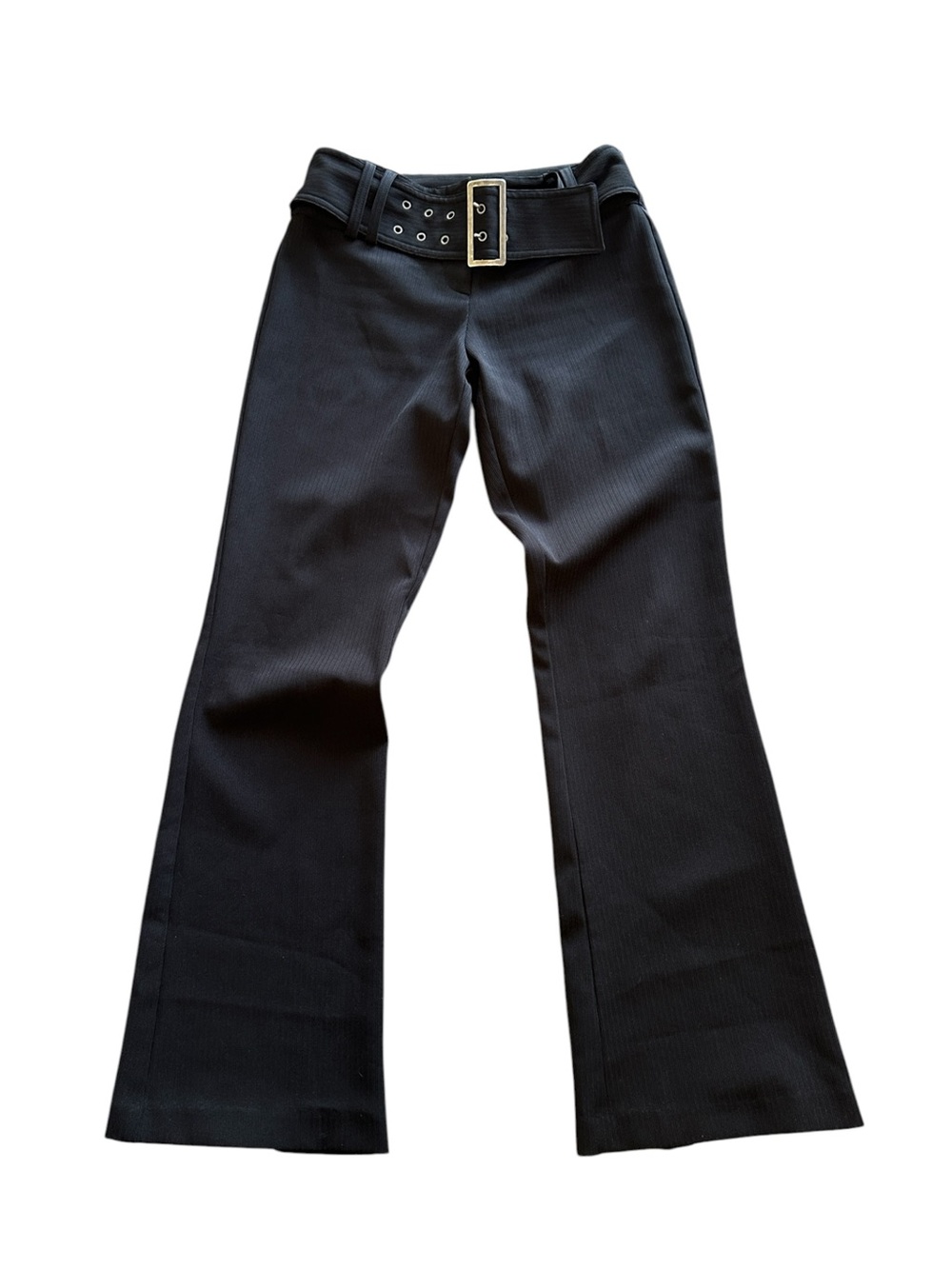 Vintage Y2K low rise belted grunge goth black boot cut pants